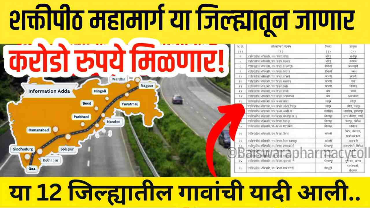 शक्तीपीठ महामार्ग: ३७१ गावांची यादी जाहीर; तुमच्या गावाचं नाव चेक करा, मिळणार करोडो रुपये! Shaktipeeth Mahamarg Village List